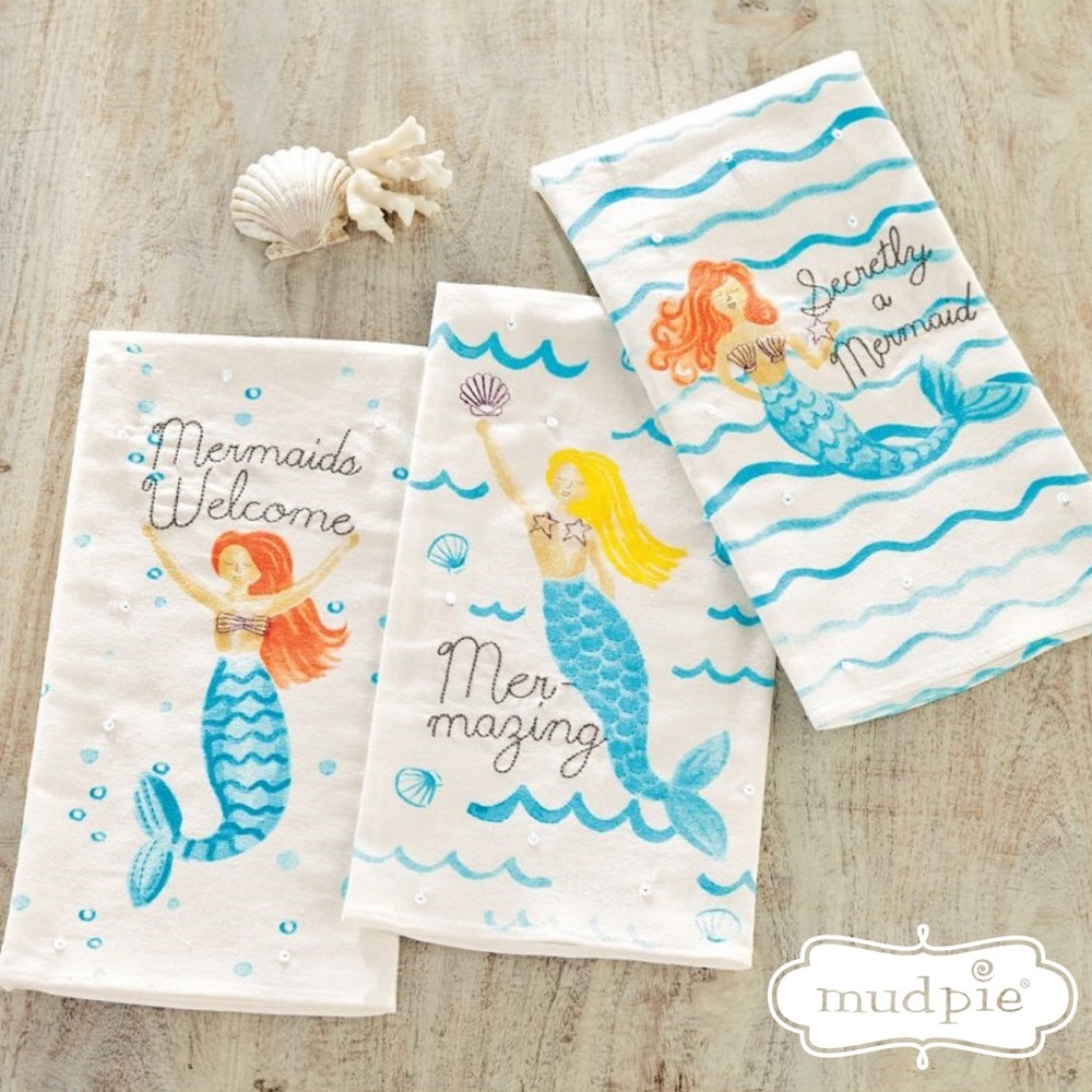 Mud Pie Mermaid Sequin Towel- Mermazing